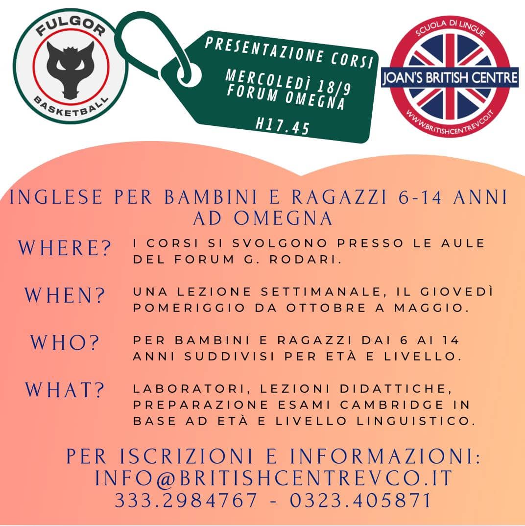 corso di inglese, bambini, lago d'orta, omegna