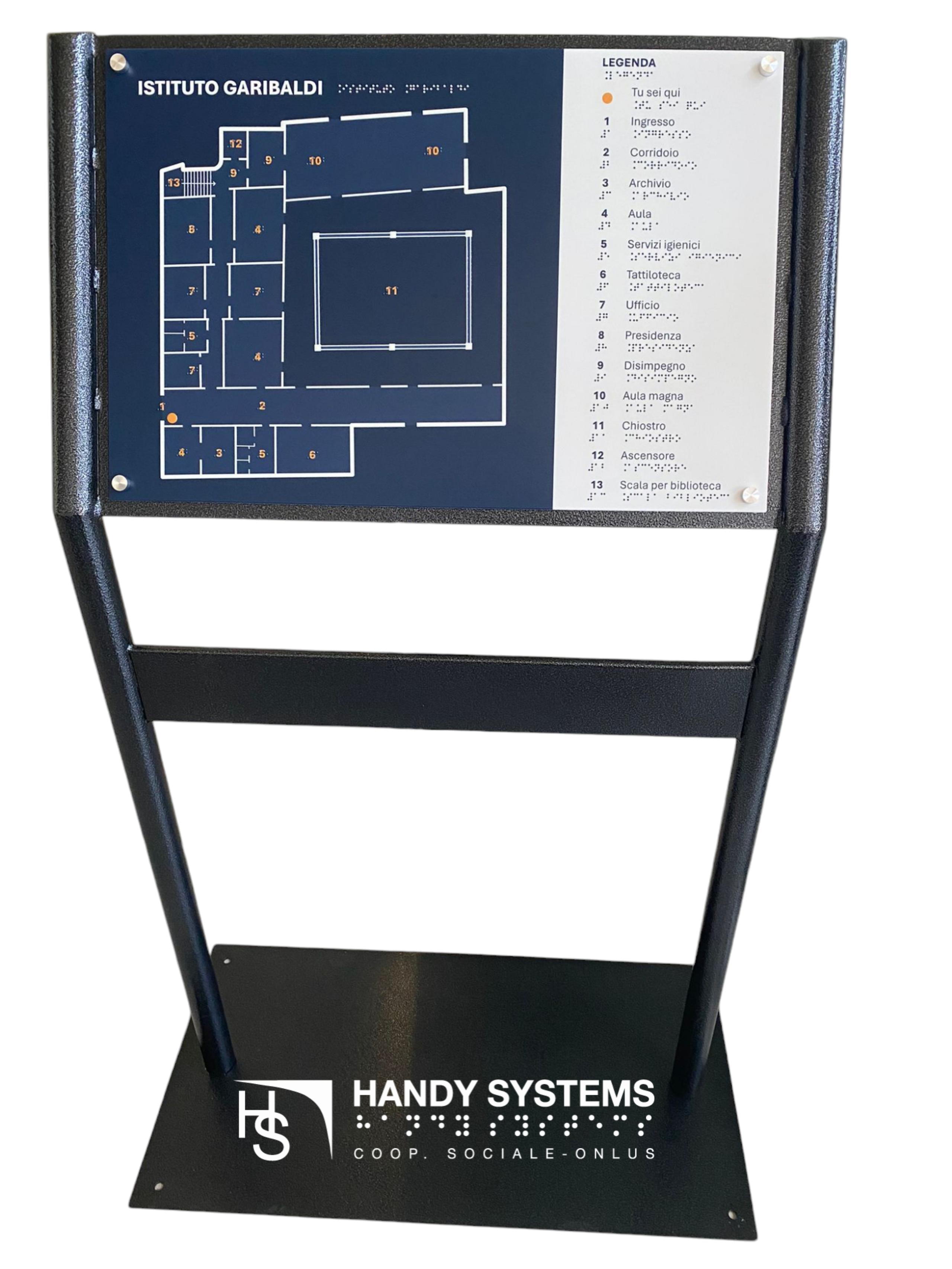 Mappa tattile con leggio - Istituto "G. Garibaldi" per i Ciechi