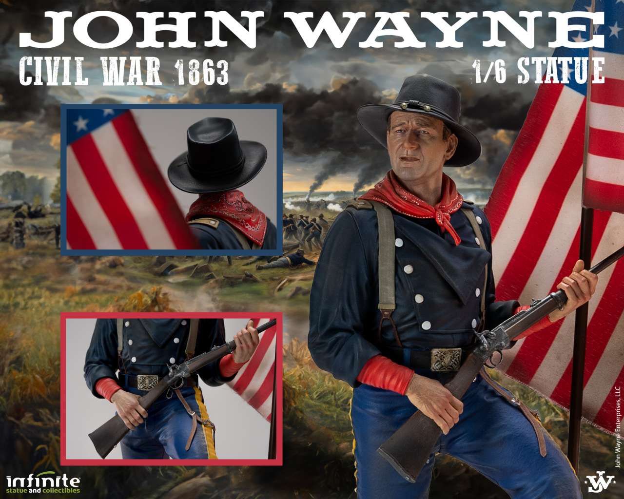 Infinite Statue JOHN WAYNE 1863 Civil War 1/6 RESIN STATUE