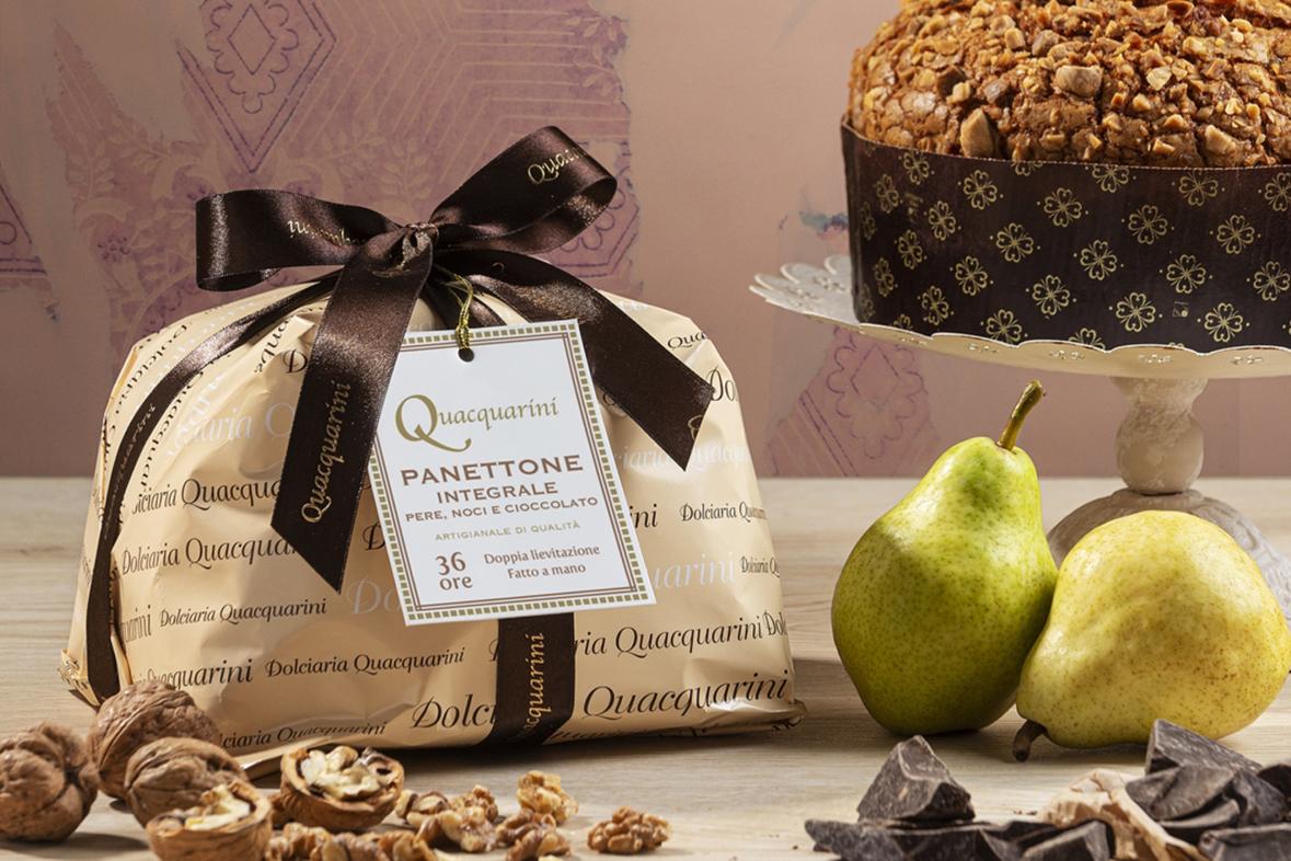 Panettone Quacquarini Integrale con Pere Noci e Cioccolato