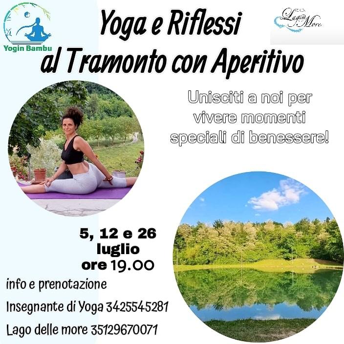 Yoga con aperitivo al lago delle more Serramazzoni con Angela Failla Yogin Bambu