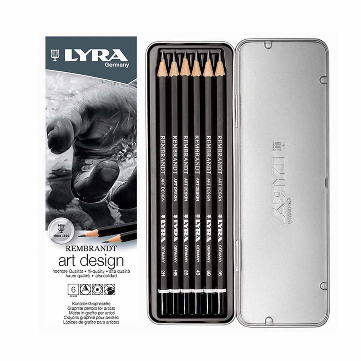 LYRA - Rembrandt Art Design - Set 6 matite in grafite di alta qualità