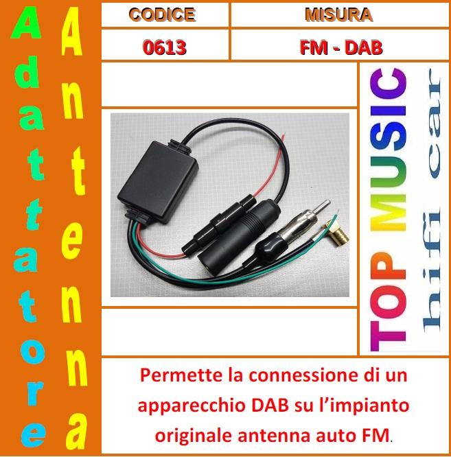 0613 - ADATTATORE ANTENNA FM-DAB - SMB-B -PER AUTORADIO ANTENNA ORIGINALE ISO