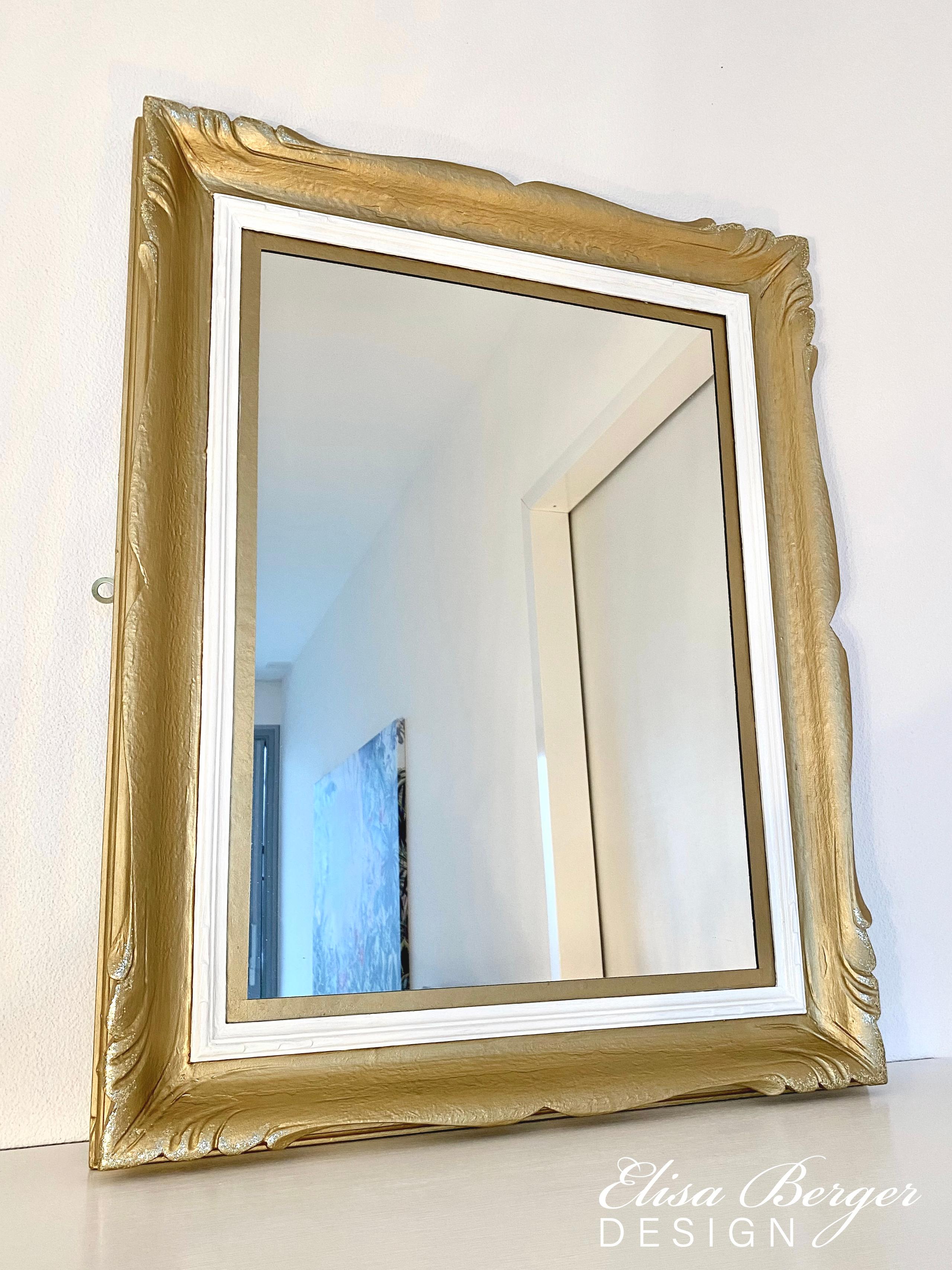 Gold & White Antic Wall Mirror, Elisa Berger Design Studio Lugano,Zurich,Como,Ascona,Furniture,Home Decor,Online Shop,Cozy Eco Chic Style,Lighting