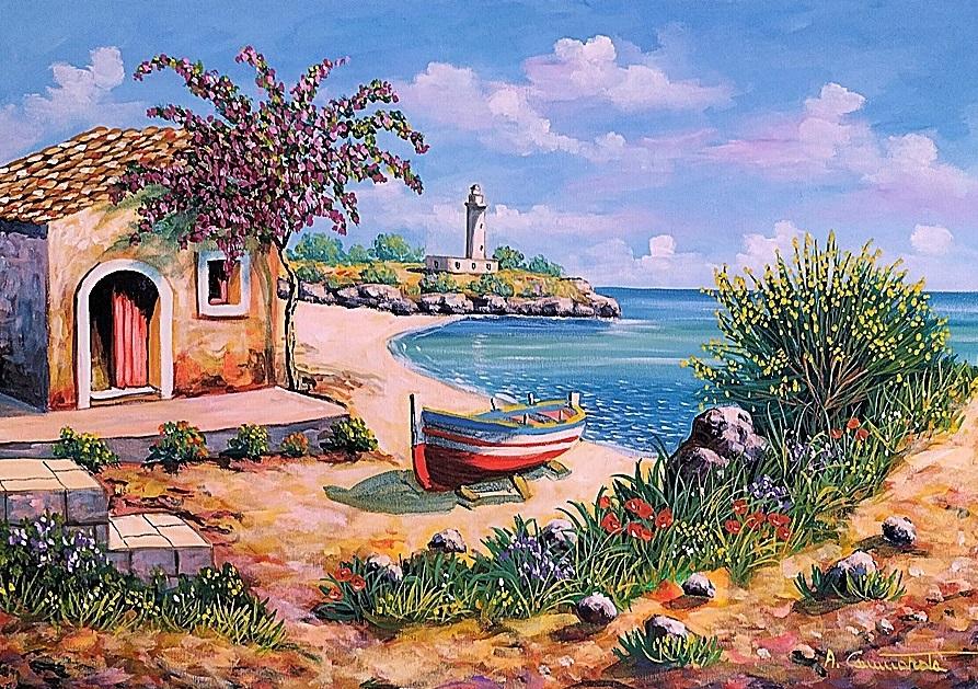 Primavera sulla costa Olio su tela 50 x 70 cm