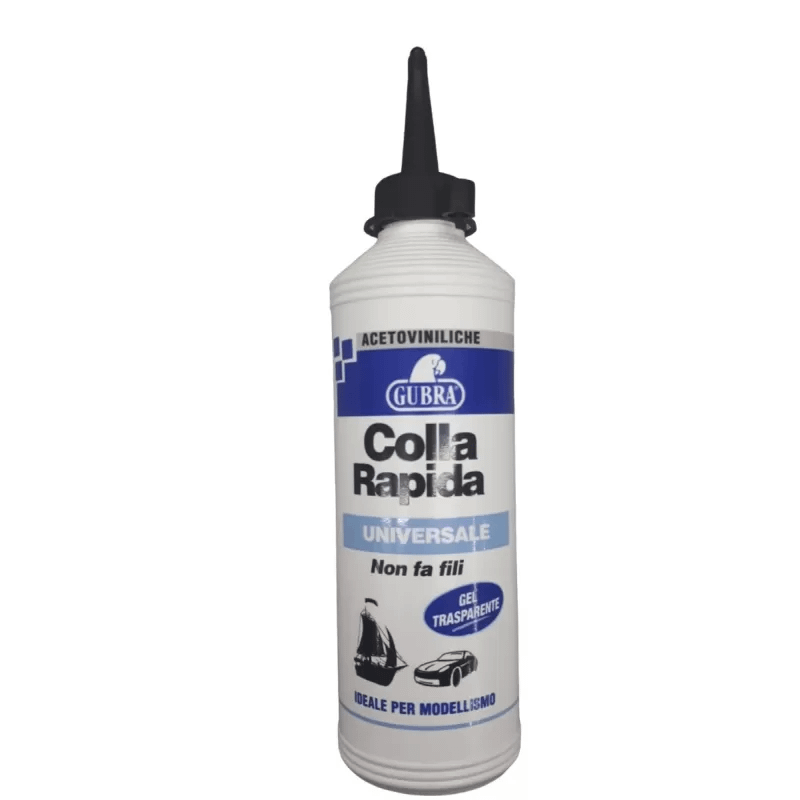 GUBRA - Colla Rapida Universale - Colla Acetovinilica Trasparente ideale per modellismo 100ml