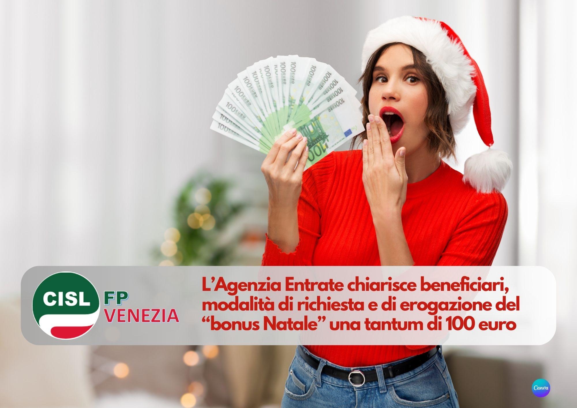 CISL FP Venezia. Bonus Natale: a chi spetta e come può essere richiesto