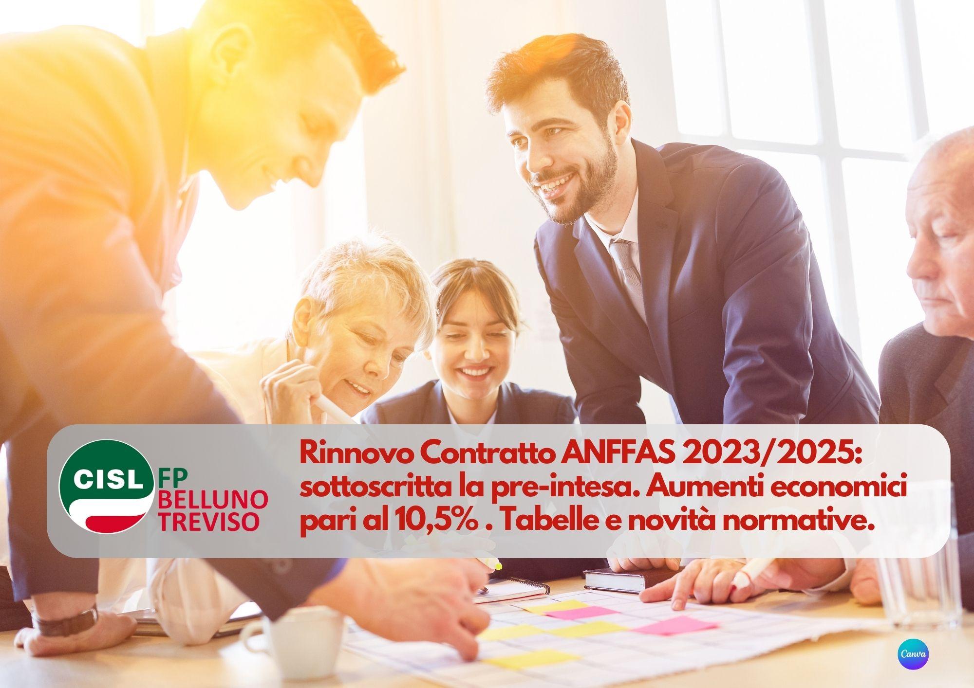 CISL FP Belluno Treviso. Rinnovo Contratto ANFFAS 2023/2025: sottoscritta la pre-intesa. I dettagli