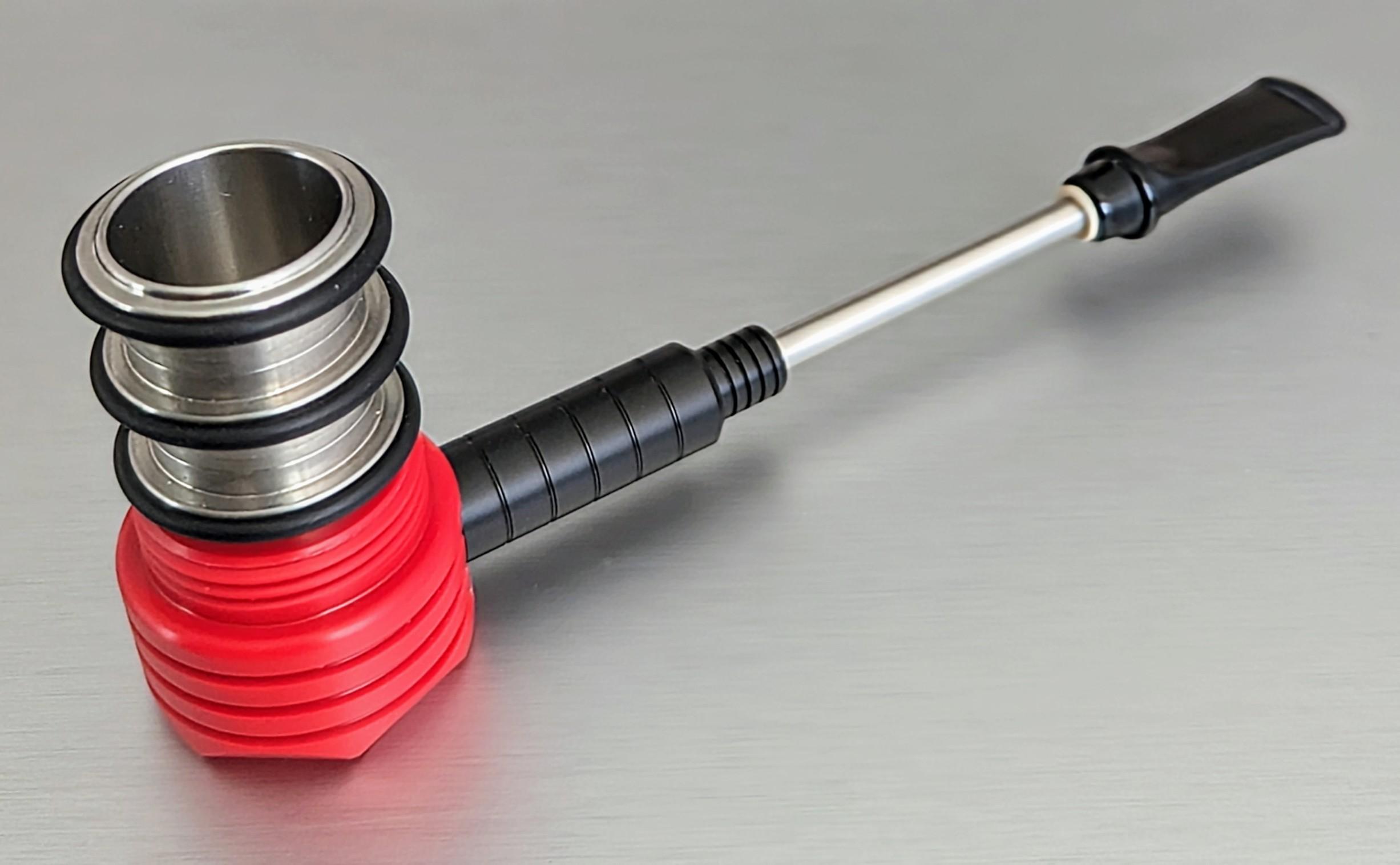Job Pipe Bud Of Steel Red Magenta Filtro 9 mm - Reverse Calabash in acciaio inox
