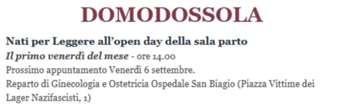 nati per leggere, domodossola, ossola, biblioteca, bambini