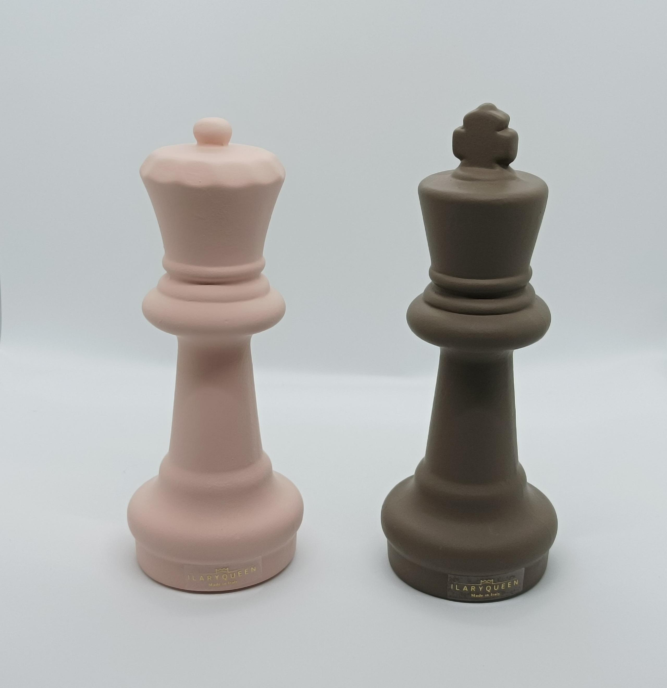 Ilary Queen - Collezione Inghilterra - Coppia scacchi Rosa/Tortora