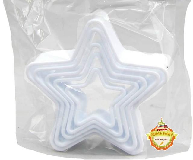 taglia biscotti in plastica forma di stelle (5 pz)