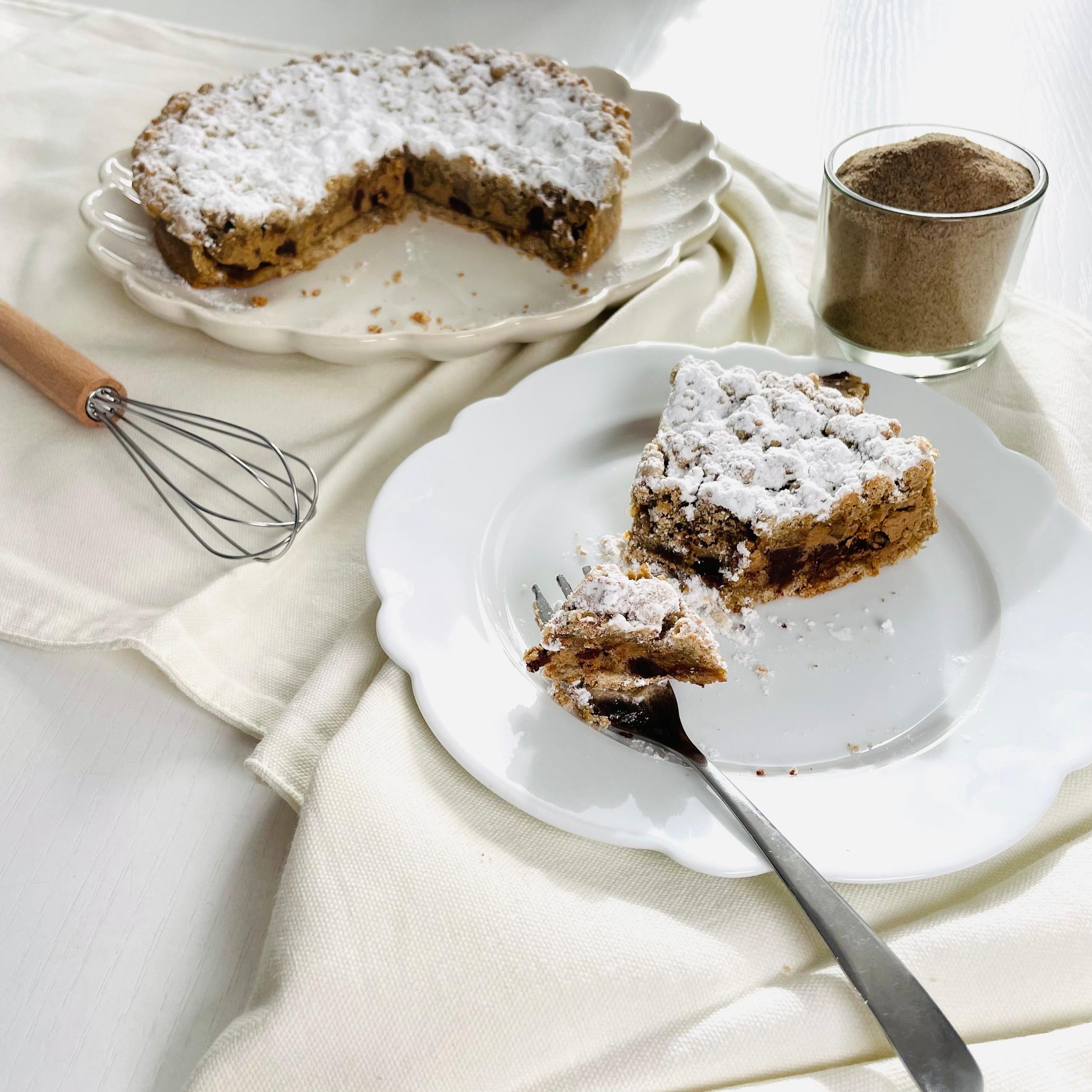 Sbriciolata al grano arso, caffè e cioccolato