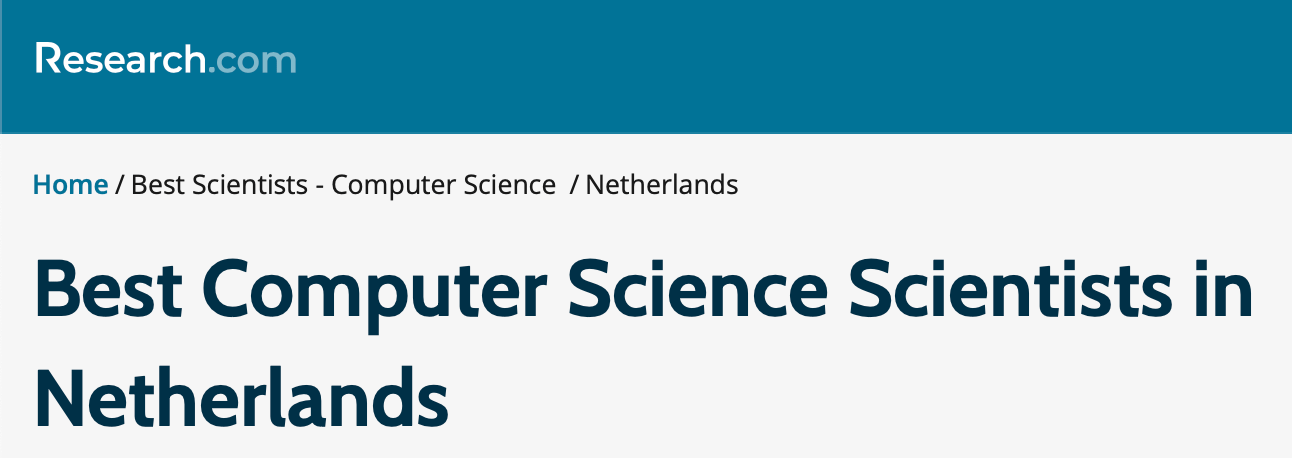 Research.com ranking Computer Science Scientists in the Netherlands