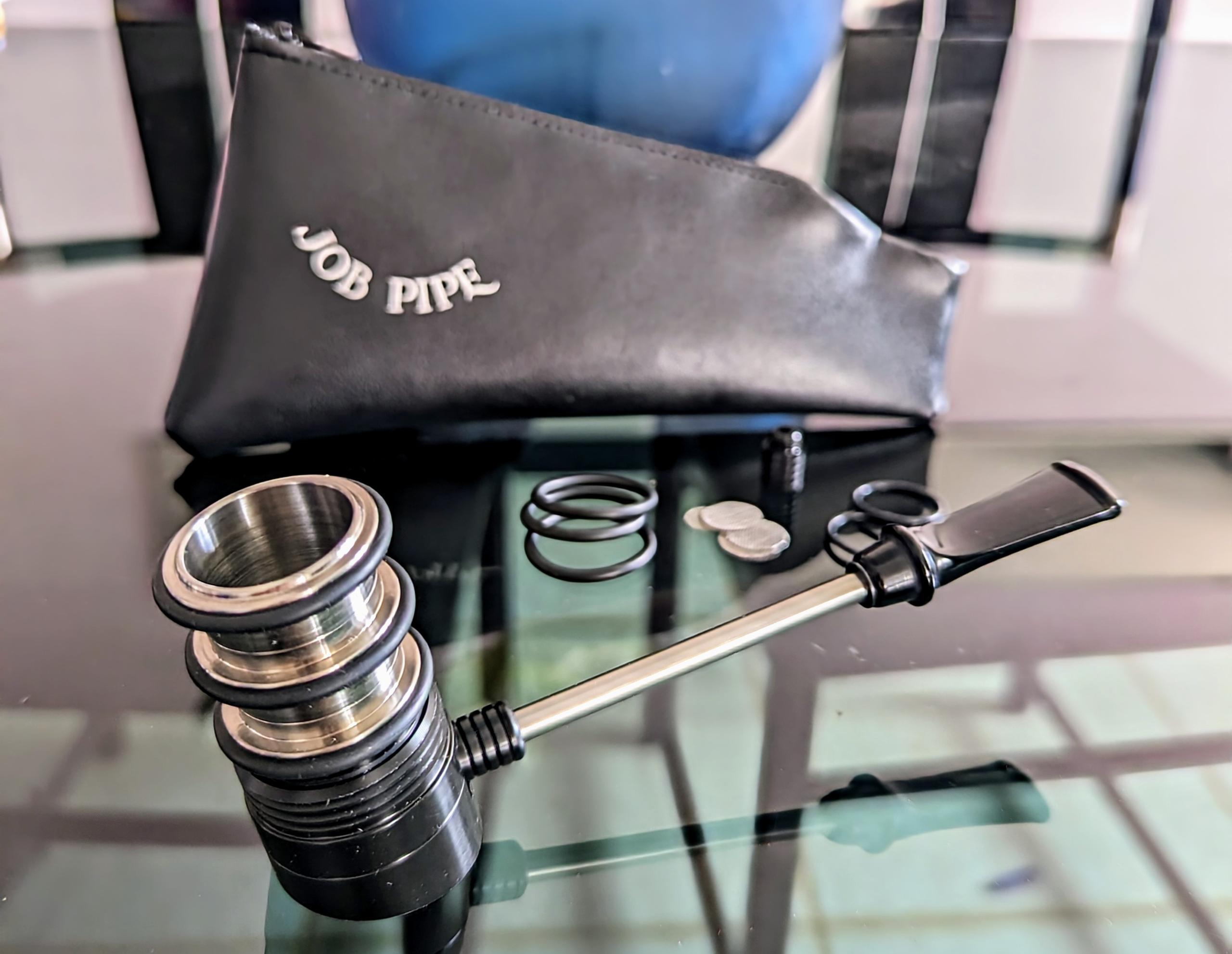 Job Pipe Bud Of Titan Black Delrin  Gruppo 3 (reverse Calabash in Titanio)
