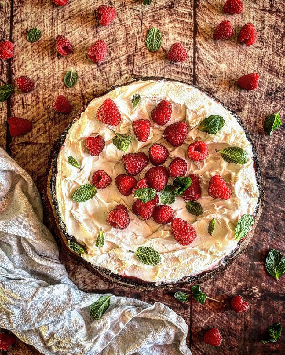 CROSTATA al CACAO, CREMA e LAMPONI