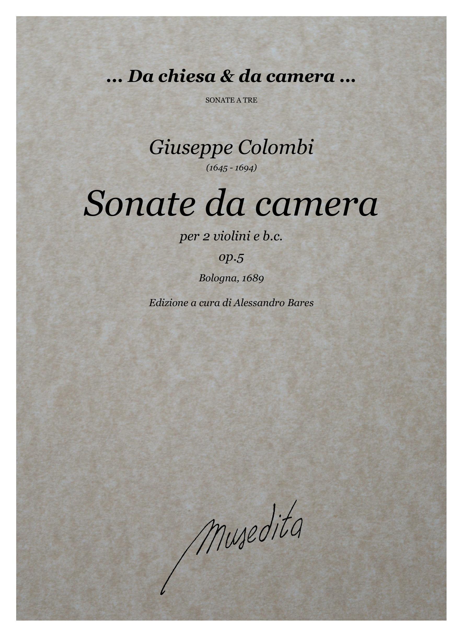 G.Colombi: Sonate da camera op.5 (Bologna, 1689)