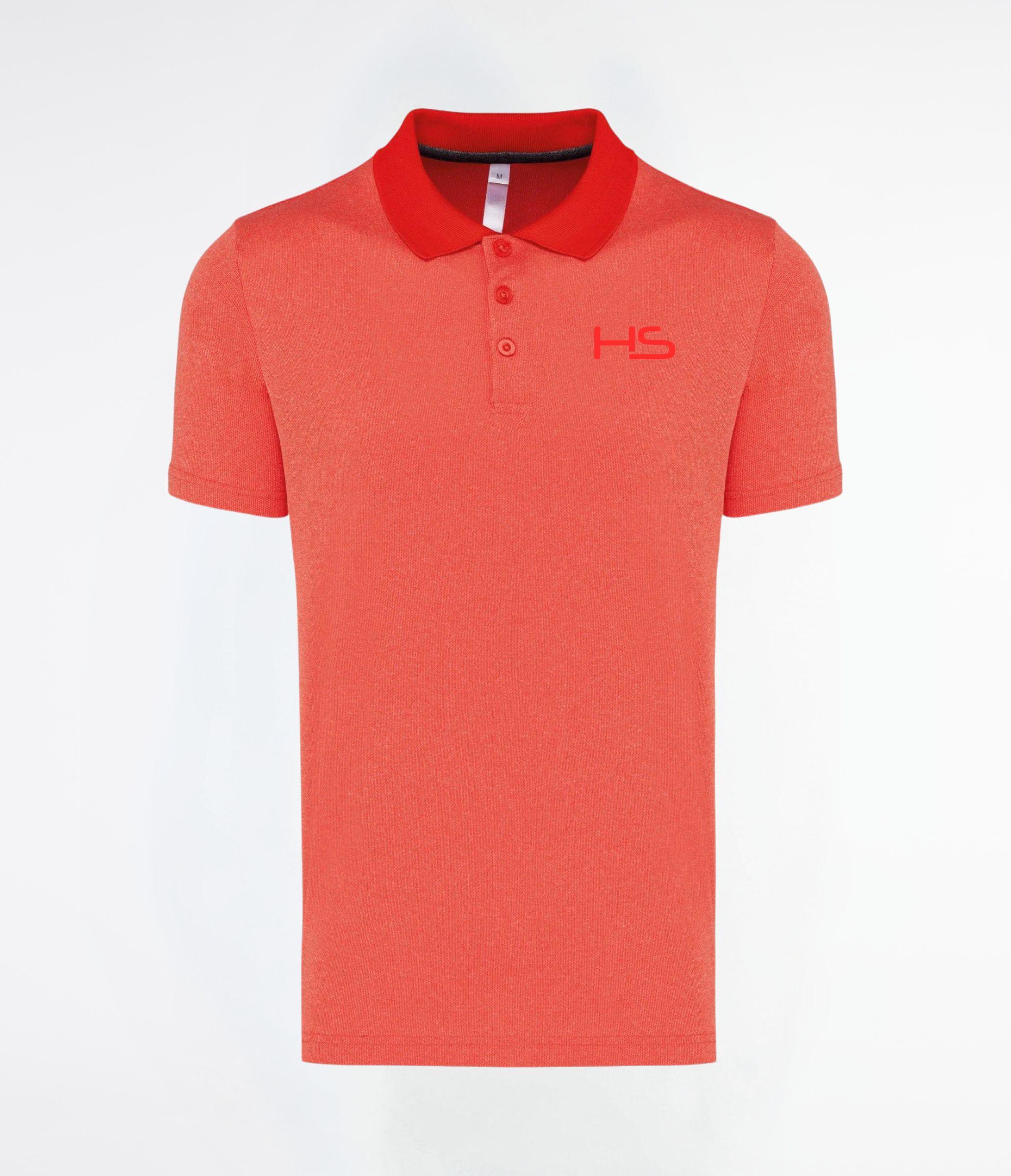 Polo chinè manica corta coral heather