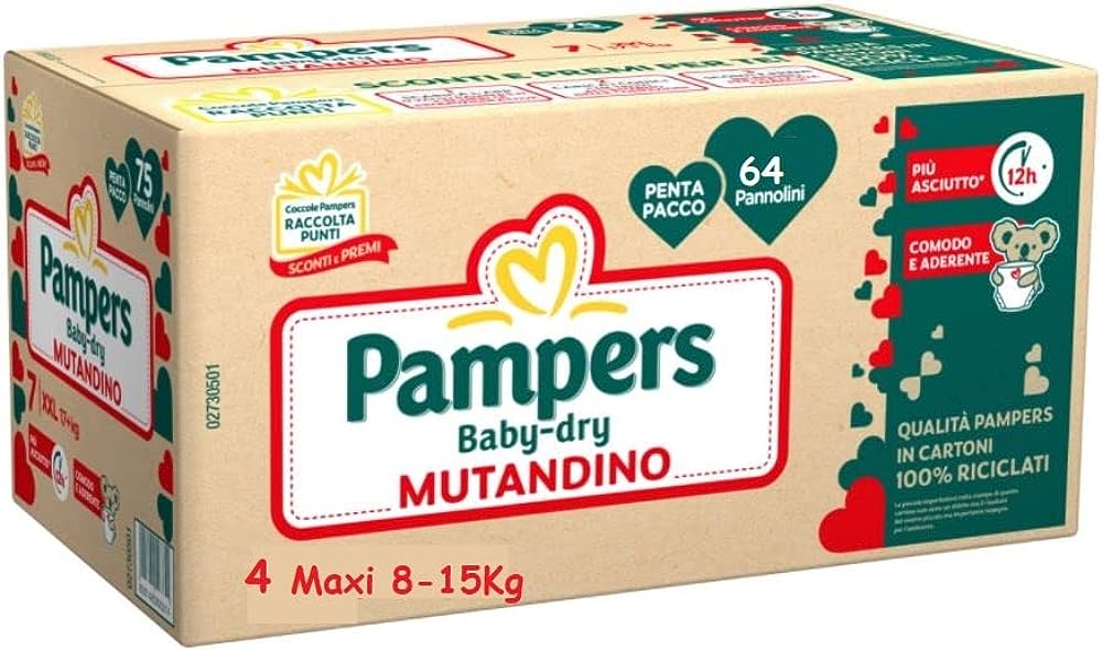 PAMPERS BABY-DRY MUTANDINO TAGLIA 4 64 PZ