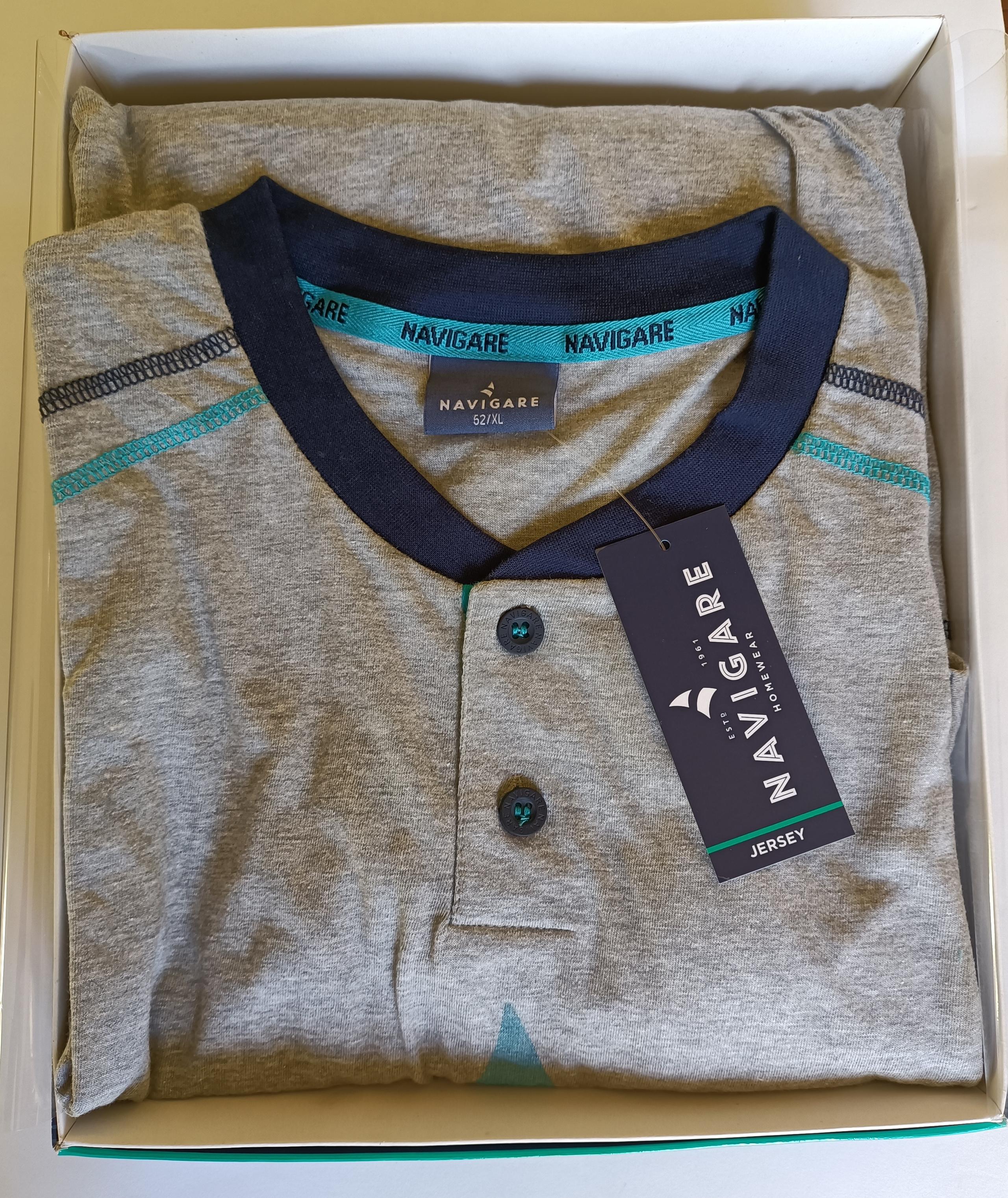 PIGIAMA in jersey cotone NAVIGARE modello 140773 taglia 52 XL GRIGIO MELANGE