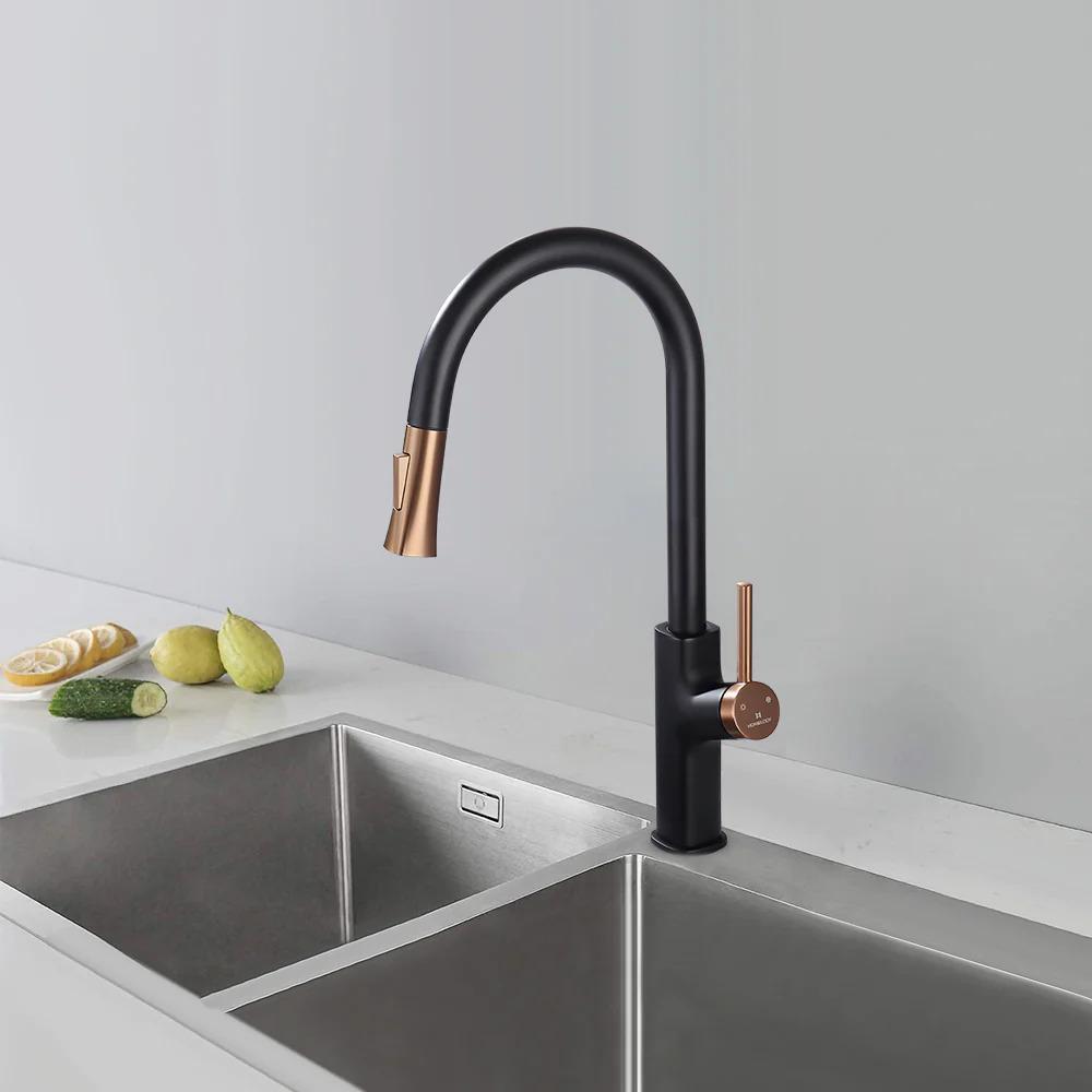 Rubinetto da cucina estraibile girevole a 360°