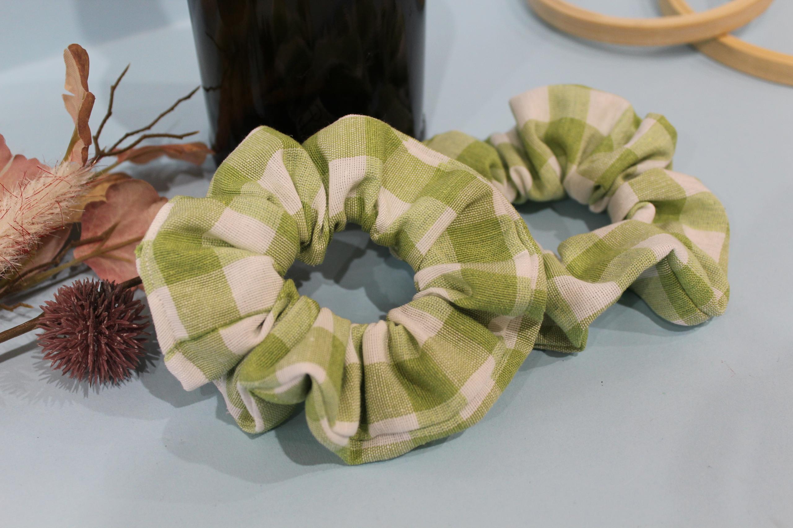 Scrunchies "vichy verde"