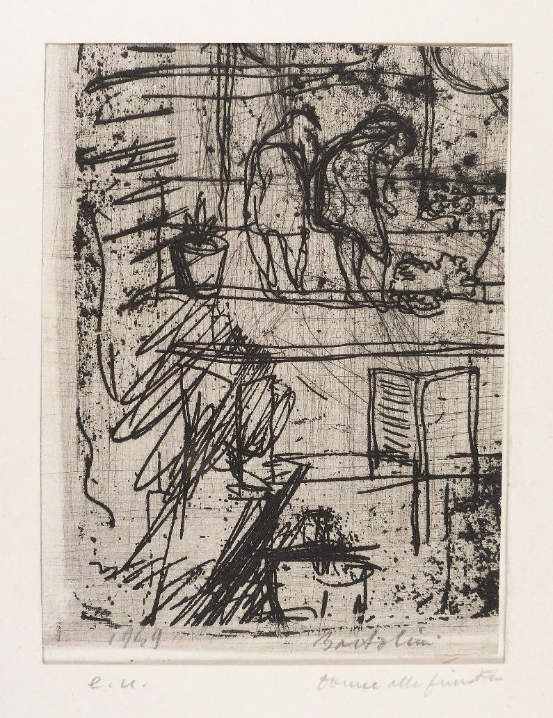 Luigi Bartolini, Acquaforte, Donne alla finestra 1949