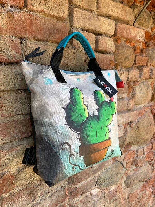 Borsa/zainetto con cactus