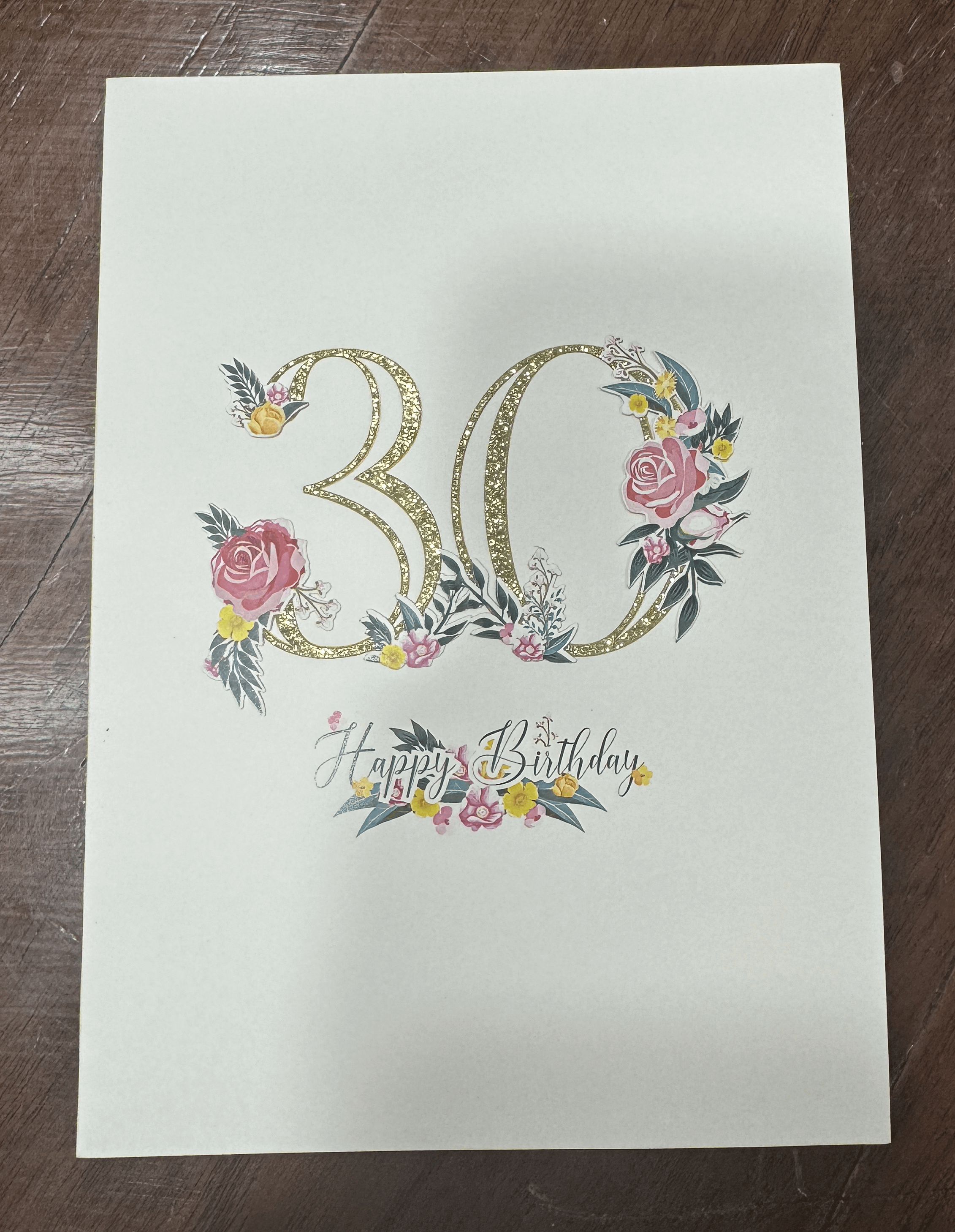 Happy Birthday 30 Flowers Pop-Up Card