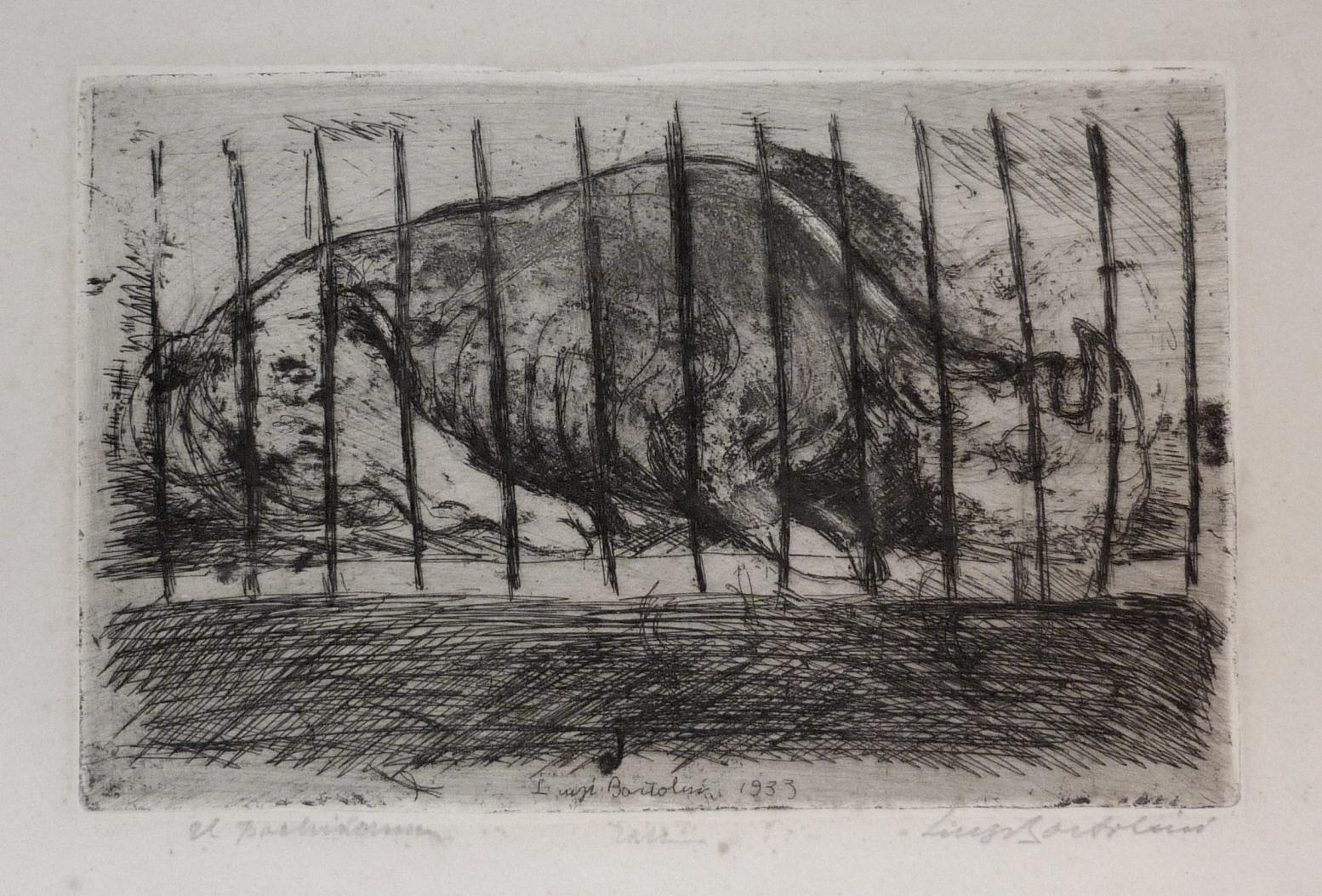 Luigi Bartolini, Acquaforte, Il rinoceronte grande 1933