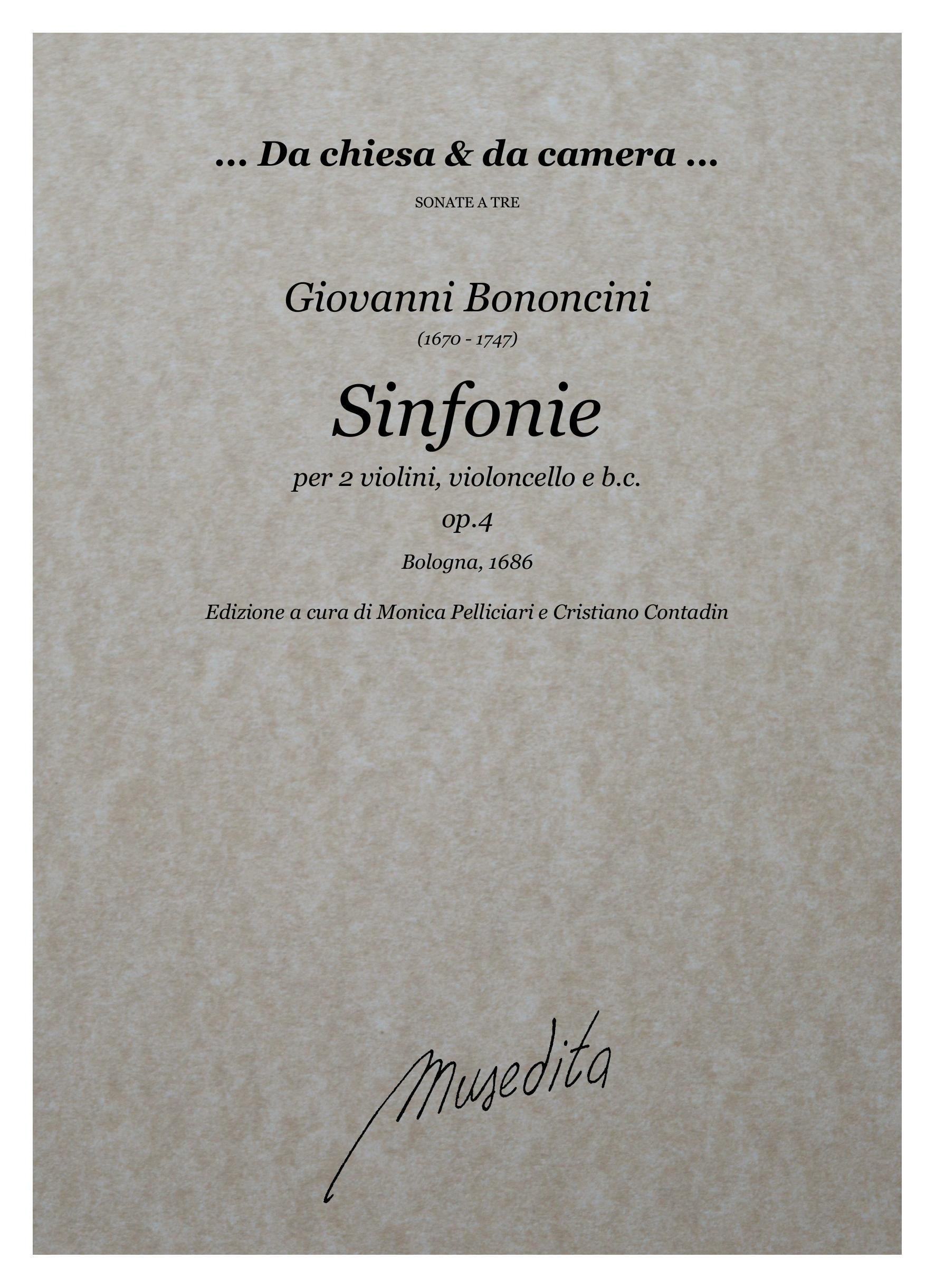 G.Bononcini: Sinfonie a tre op.4 (Bologna, 1686)