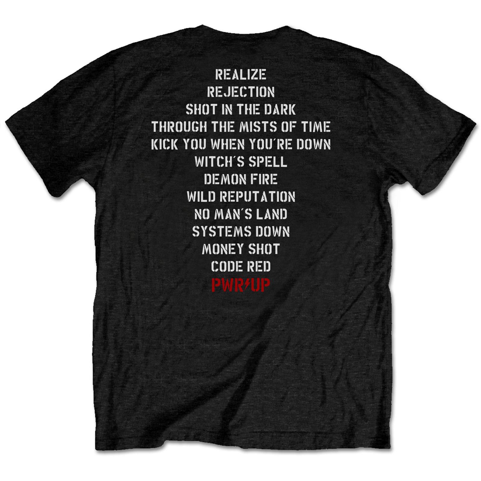 T-shirt AC-DC stage power up tracking list