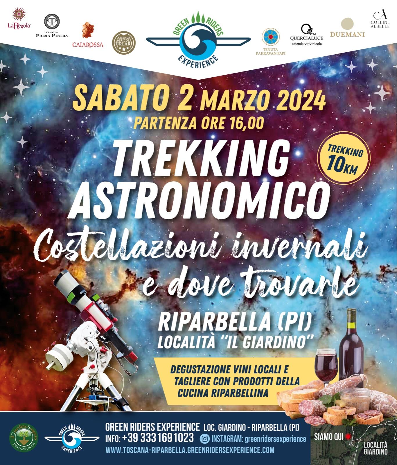 TREKKING ASTRONOMICO SABATO 2 MARZO 2024 "COSTELLAZIONI INVERNALI E DOVE TROVARLE"