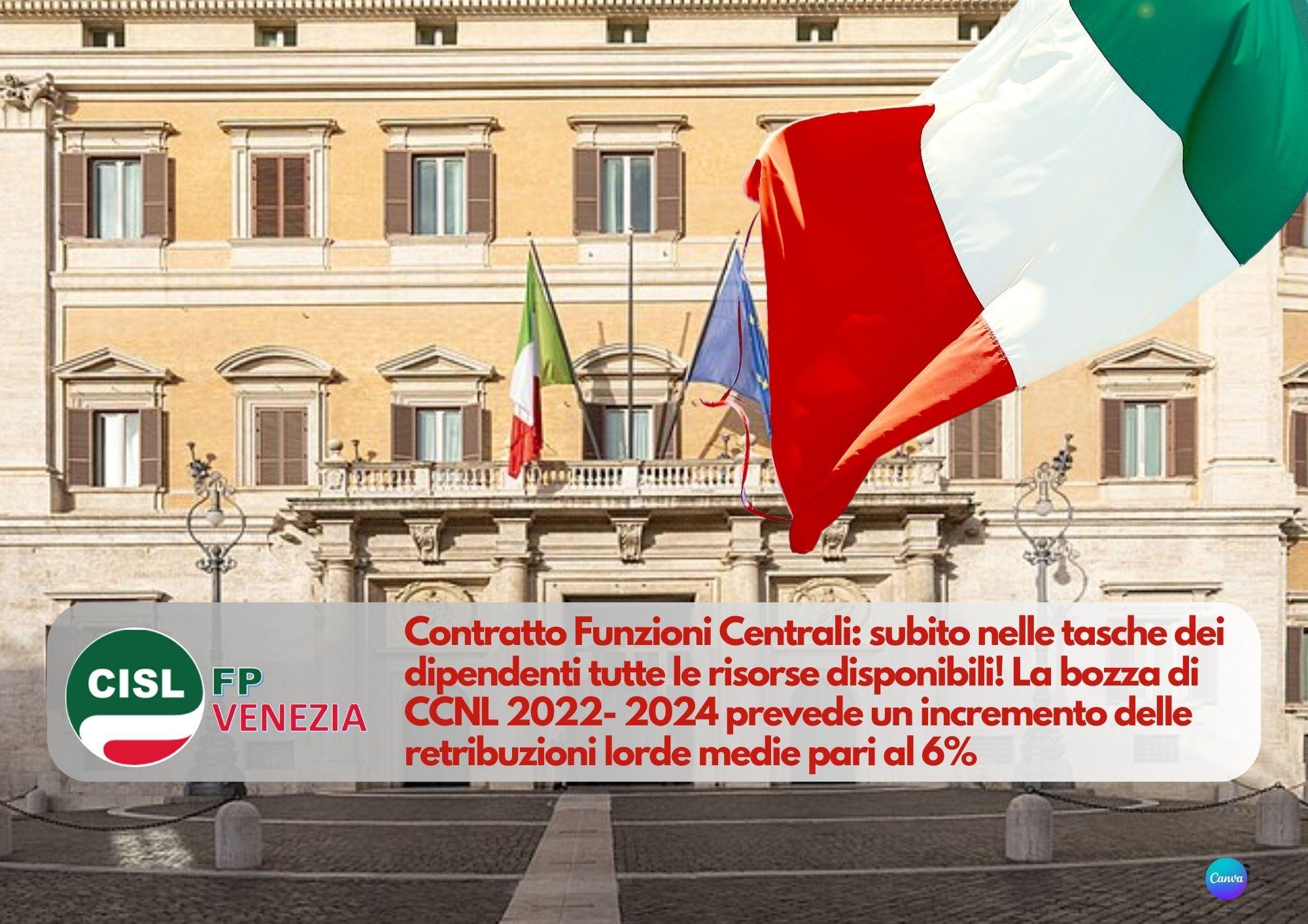 CISL FP Venezia. Funzioni Centrali. Vogliamo il contratto subito! La bozza del CCNL 2022-2024