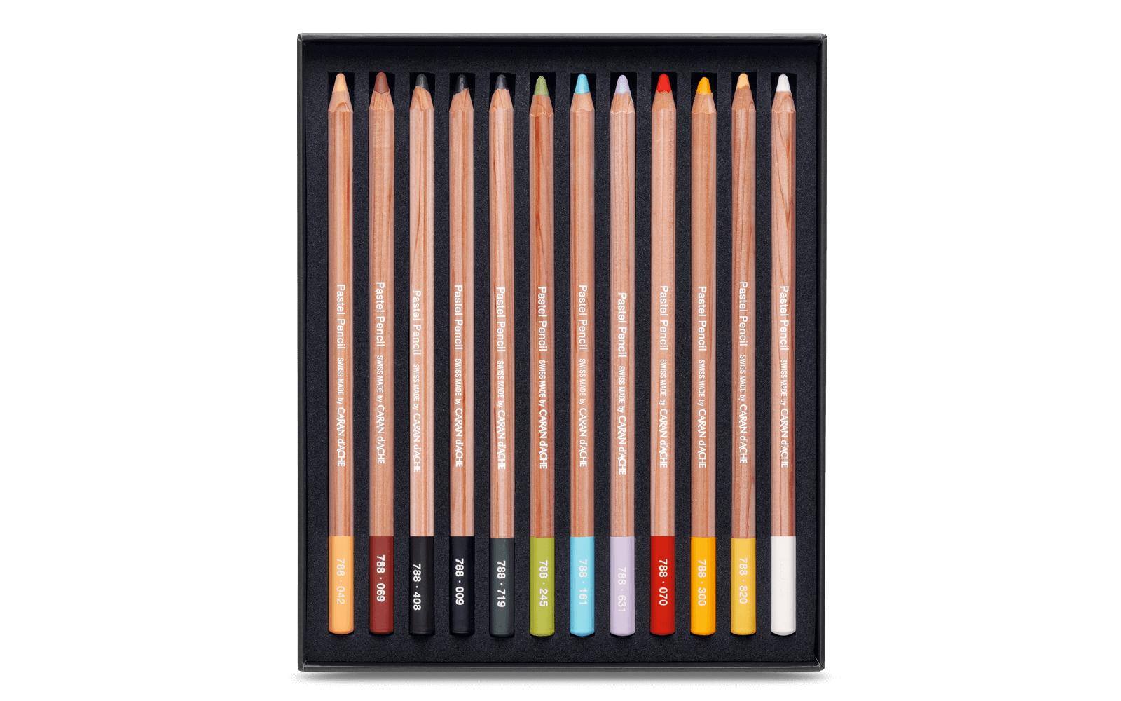 Caran D'Ache - 12 Pastel Pencils - Set 12 Pastelli Secchi