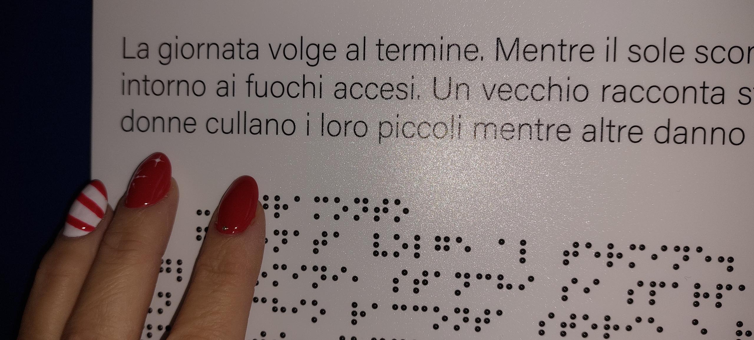 targa Braille con immagini a rilievo