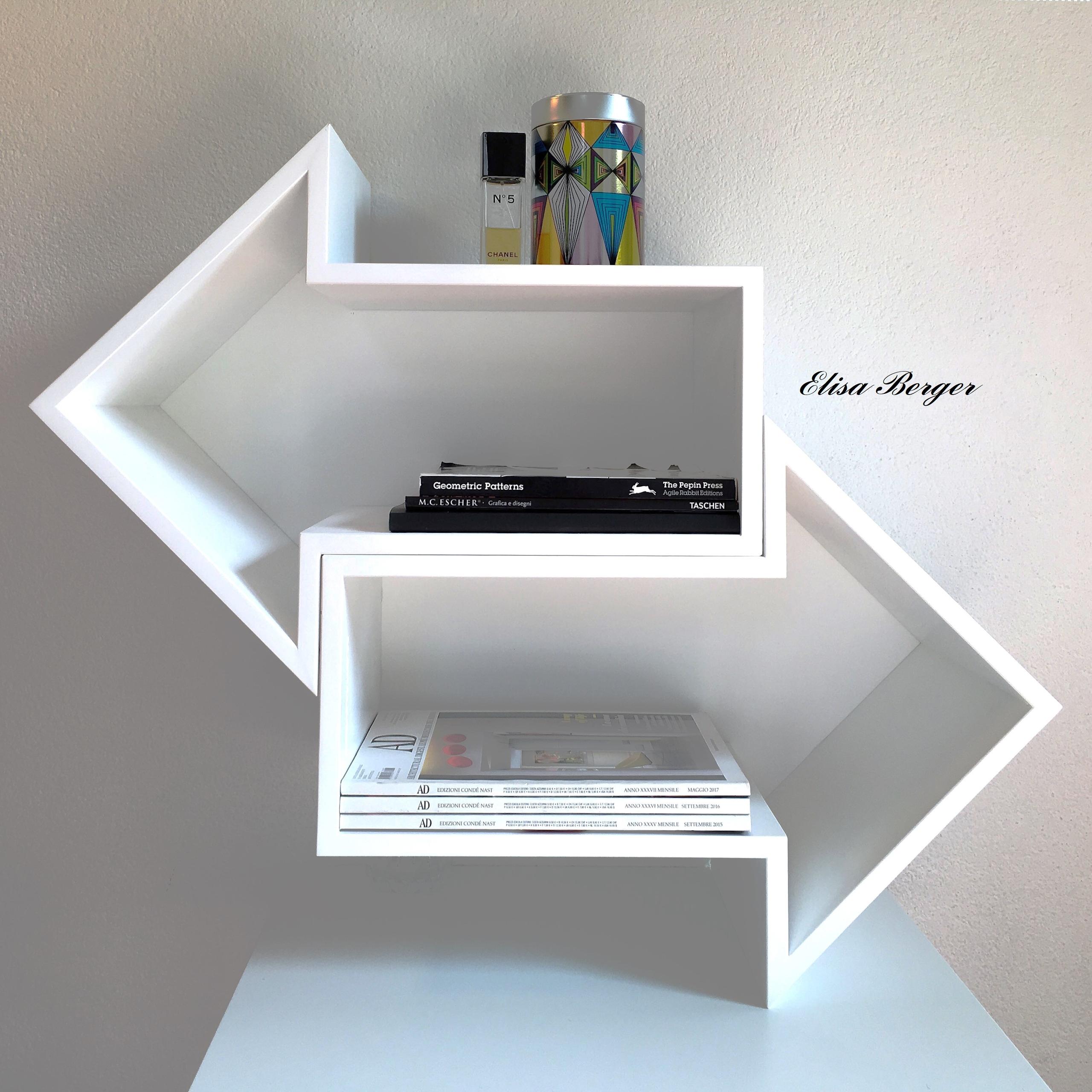 2x ELECTRA WHITE Modular Shelf / Libreria modulare in legno bianco