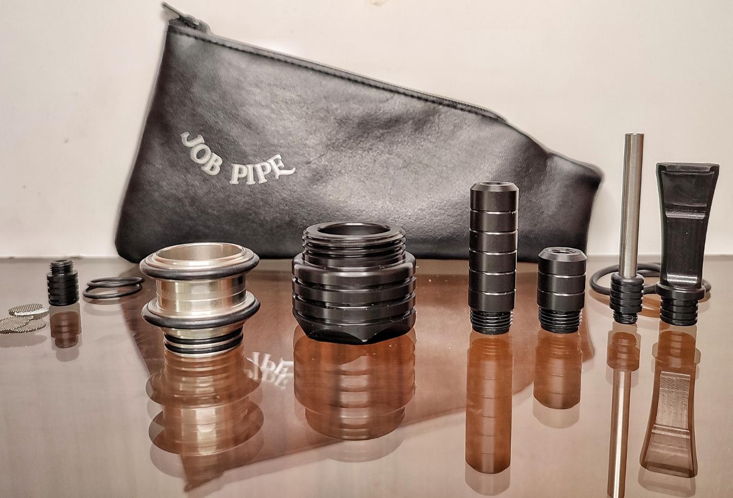 Job Pipe Bud Of Steel Reverse Calabash in Acciaio Inox Delrin Base Nera Black Filtro 9 mm - Gruppo 1