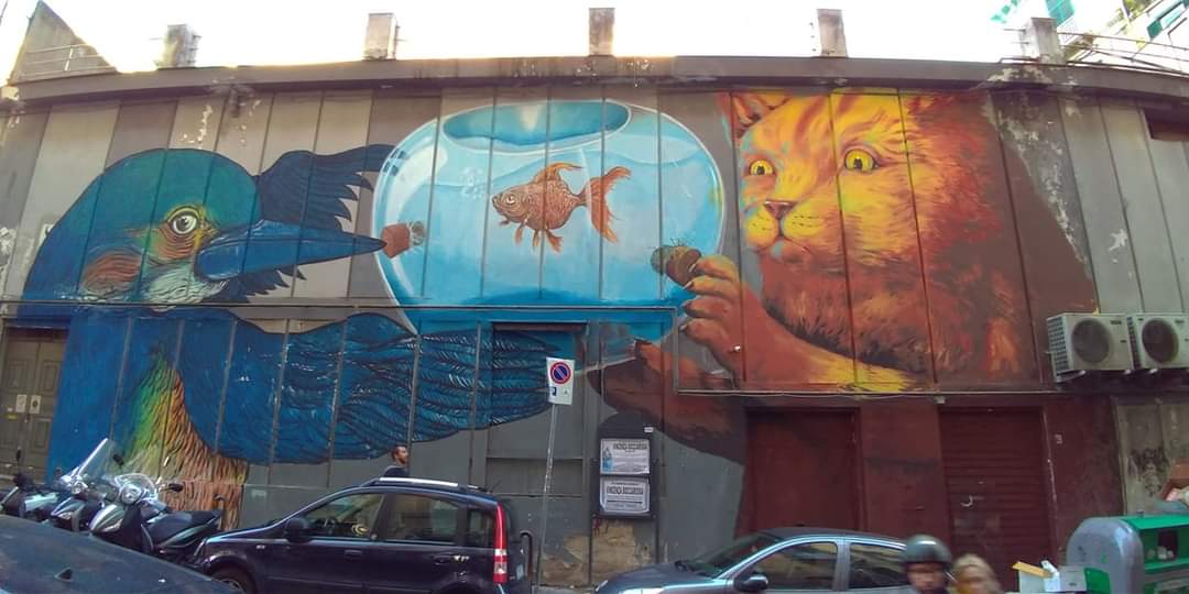 Street art a Montesanto, gli animali di Ericailcane e Sardomuto