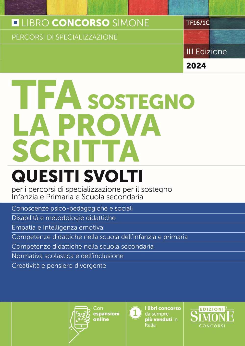 SIMONE  -  TFA SOSTEGNO - PROVA SCRITTA. QUESITI SVOLTI