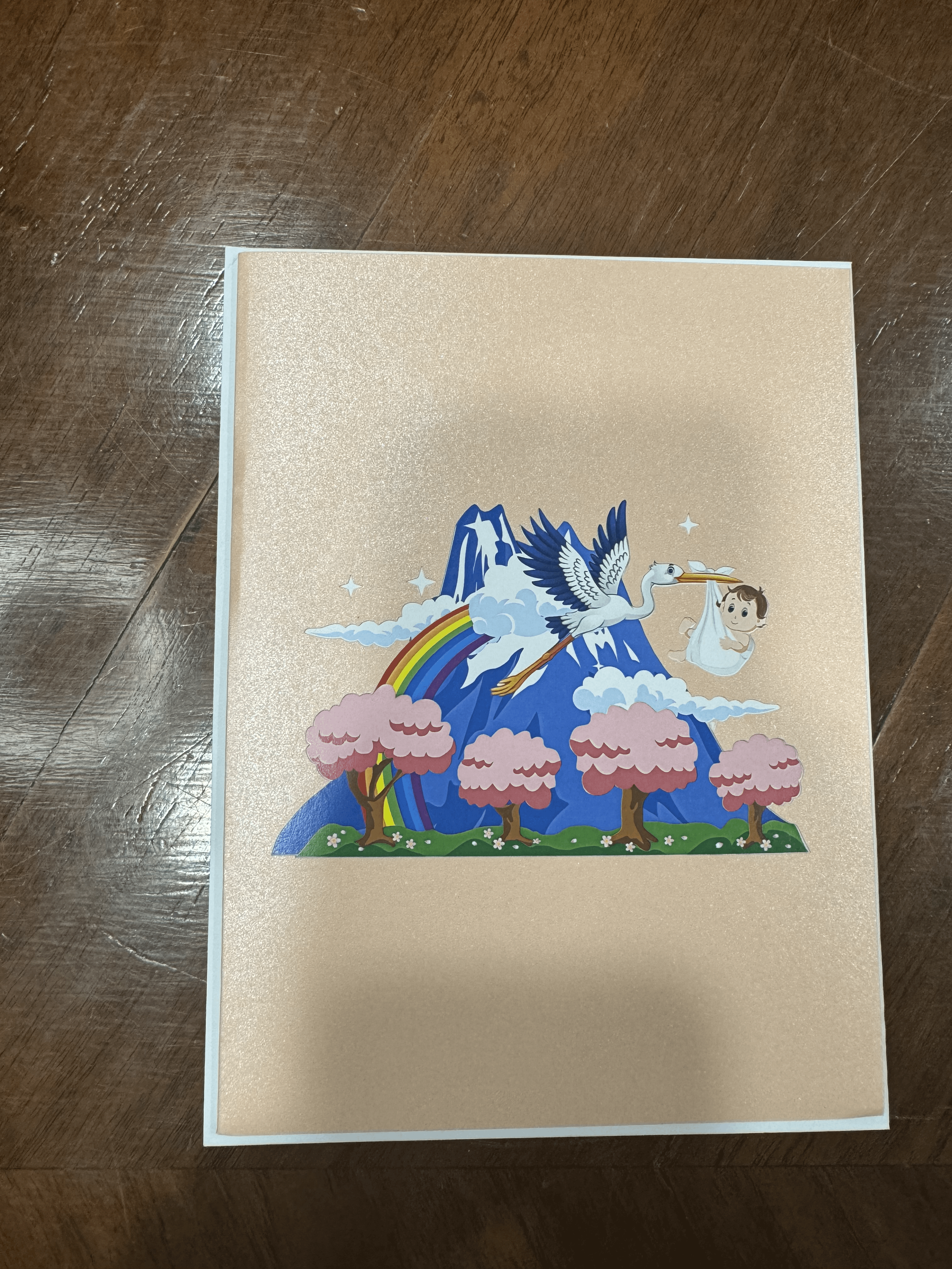 Baby Stork Spring Pop-Up Card
