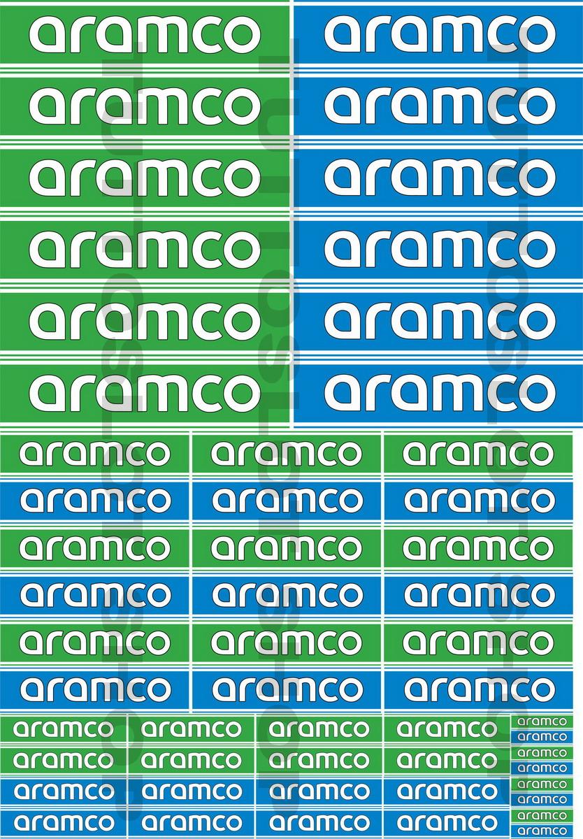 Foglio adesivi in vinile con logo ARAMCO - Self adhesive vinyl ARAMCO logo sticker