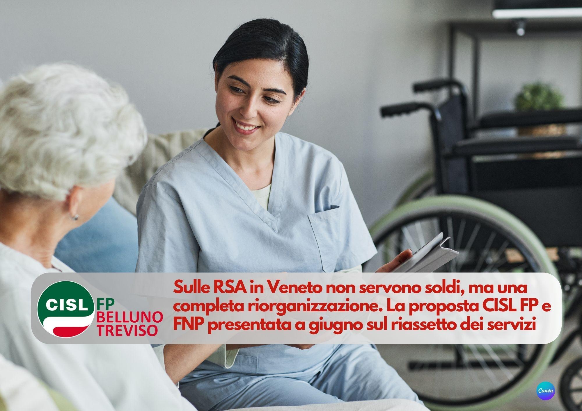 CISL FP Belluno Treviso. RSA: non servono soldi, ma una completa riorganizzazione. La proposta CISL FP e FNP