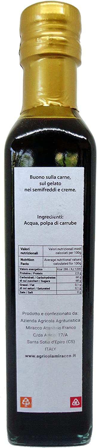 Sciroppo di Carruba ml 250 - Gluten free - 100% Carruba - Naturale e Vegan
