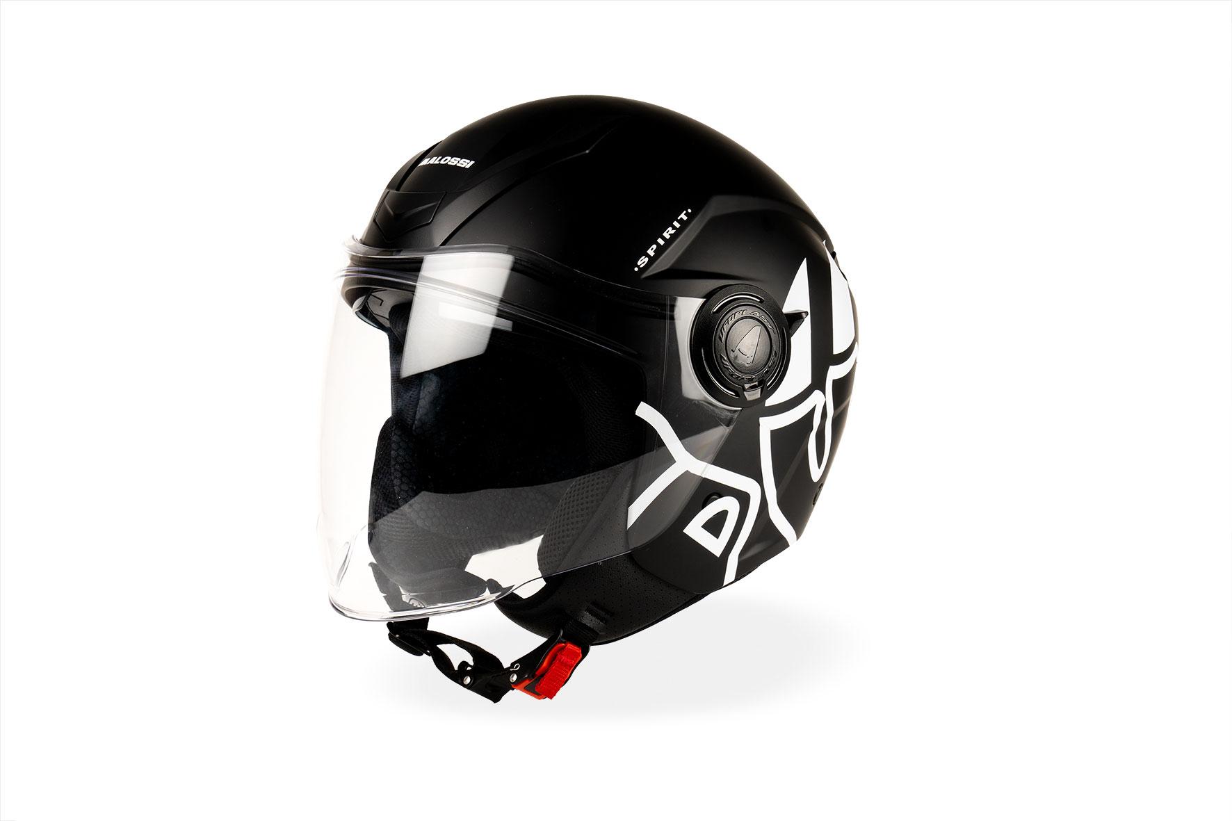 CASCO JET MALOSSI DI COLORE NERO