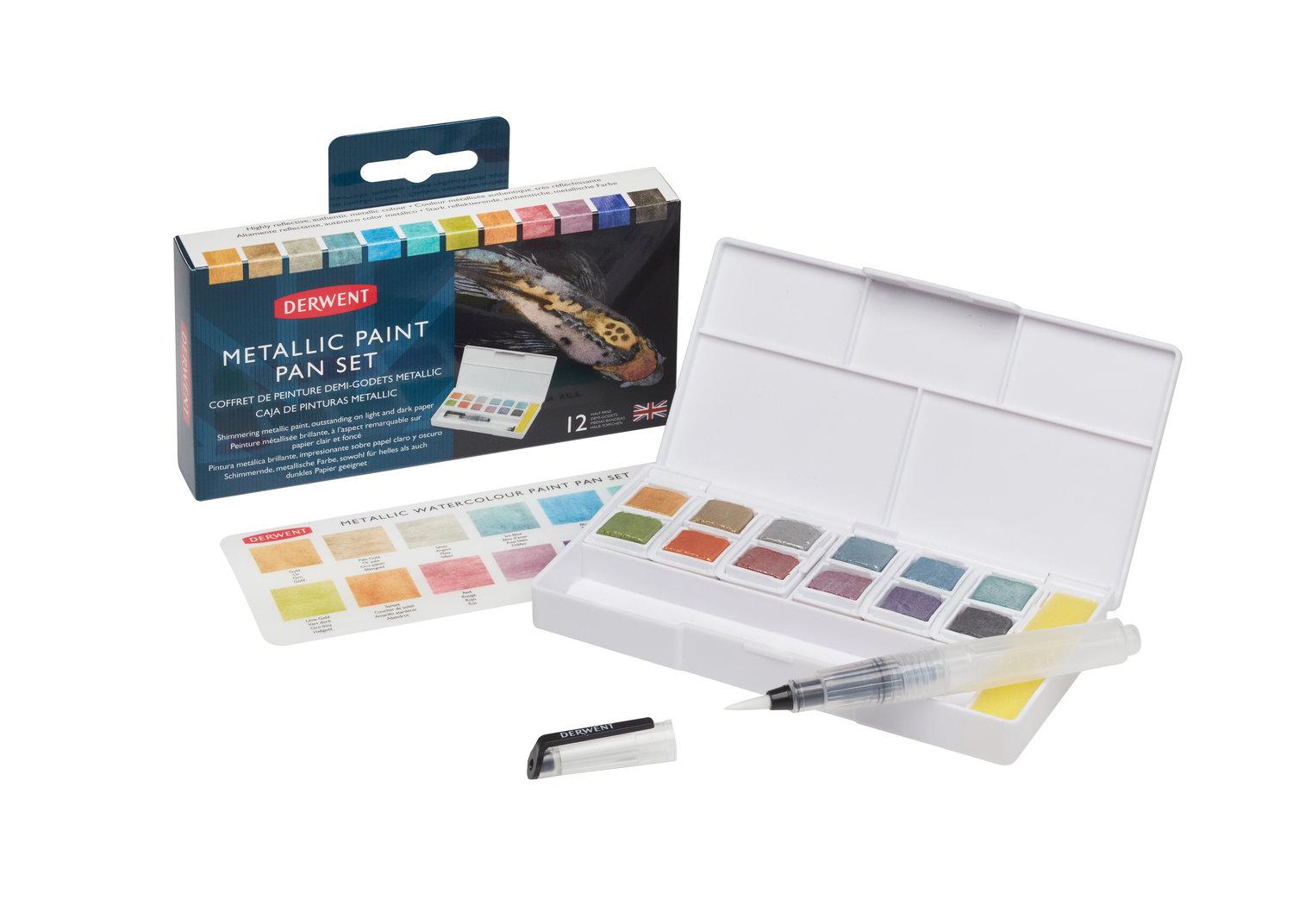 DERWENT - Metallic Paint - Set acquerelli metallizzati 12 colori