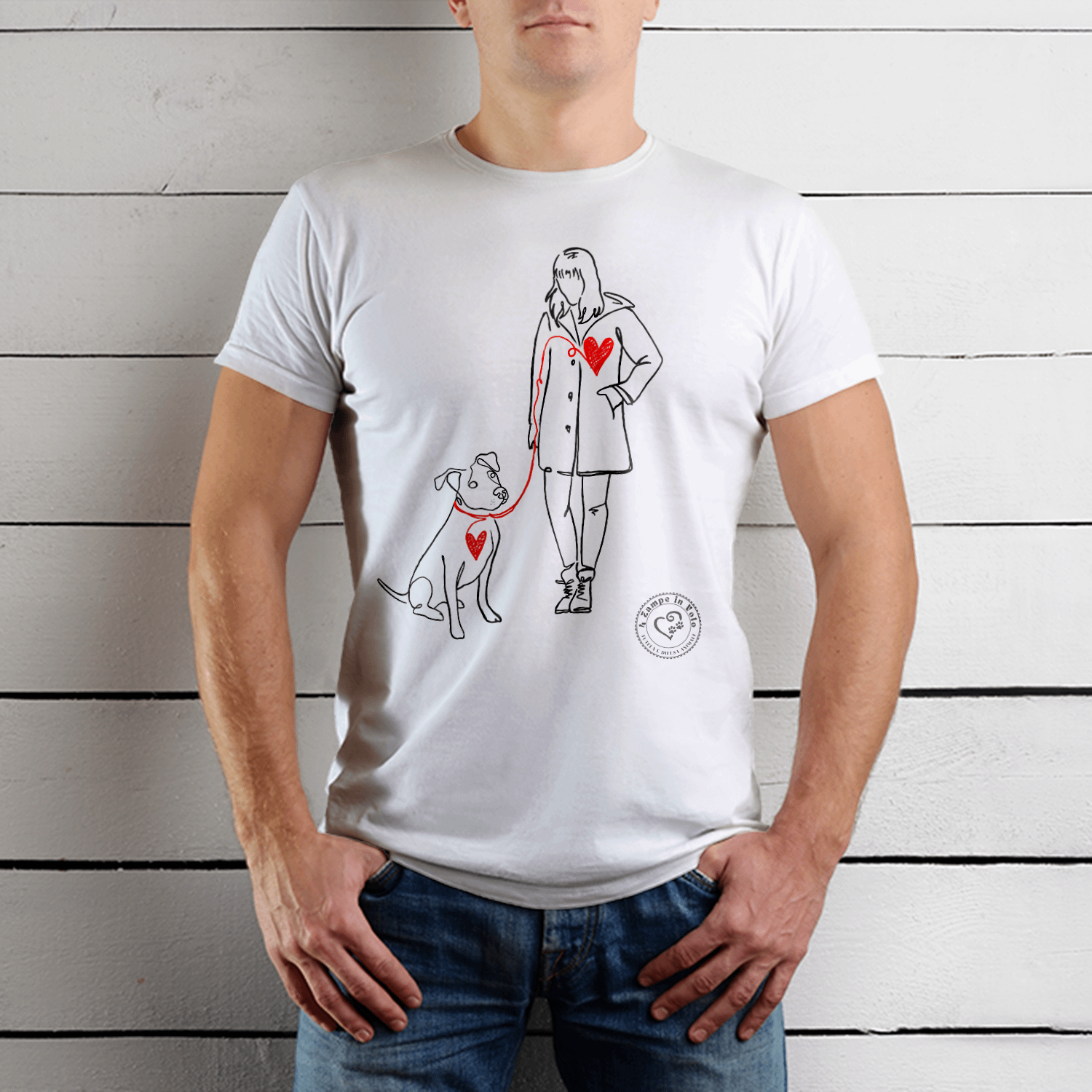 T-Shirt Solidale "Legami di Cuore" by Giulia Polizzano Grafica Nera