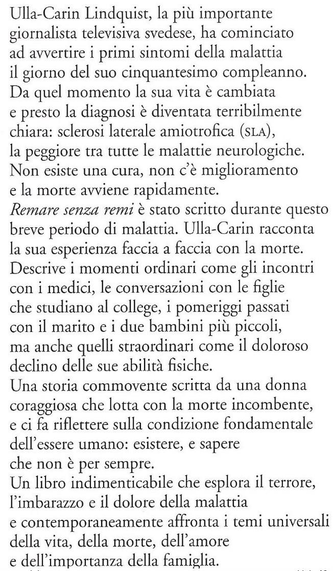 L002> Libro: < Remare senza remi > AUTORE: Ulla-Carin Lindquist = 2008