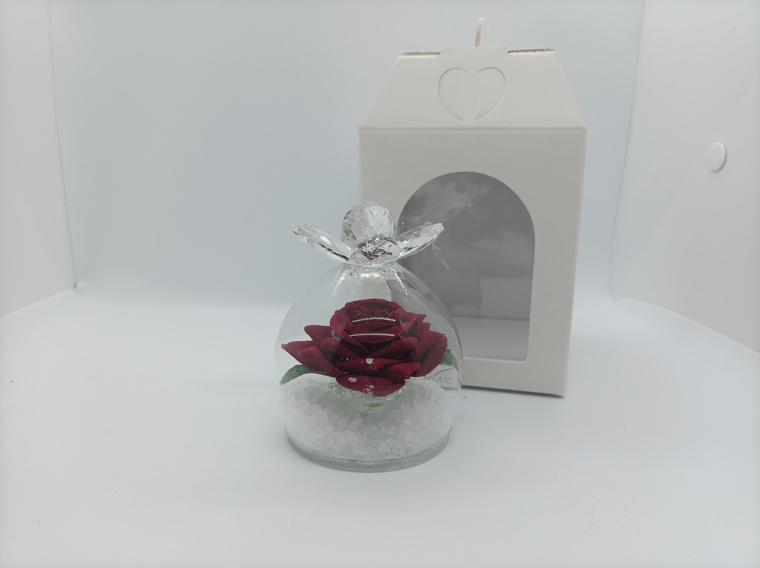 Crystal - Collezione Rose - Campana con rosa
