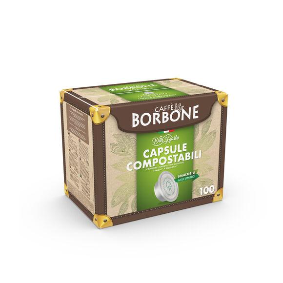 100 RED Blend COMPOSTABLE and COMPATIBLE Capsules Borbone Don Carlo